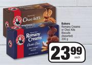 Bakers Romany Creams Or Choc Kits Biscuits (Assorted)-200g Each
