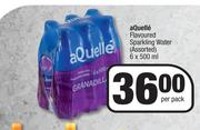 Aquelle Flavoured Sparkling Water (Assorted)-6 x 500ml Per Pack