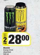 Monster Energy Drink (Assorted-For 2 x 500ml