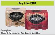 Strongbow Cider Gold Apple Or Red Berries-For Any 2 x 6x440ml