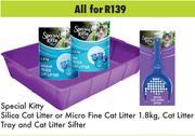 Special Kitty Silica or Micro Fine Cat Litter 1.8Kg, Cat Litter Tray & Cat Litter Shifter-For All