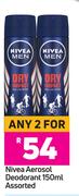 Nivea Aerosol Deodorant Assorted-For Any 2 x 150ml