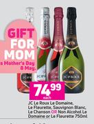 Jc Le Roux Le Domaine,Le Fleurette,Sauvignon Blanc,Le Chanson Or Non Alcohol Le Domaine-750ml Each