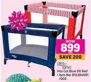 Little One Vito Cot Blue Or Red-Each