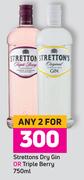 Strettons Dry Gin Or Triple Berry-For Any 2 x 750ml