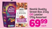 Nestle Quality Street Box 232g Or Latelier 170g Assorted-Each