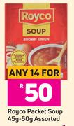 Royco Packet Soup Assorted-For Any 14 x 45g-50g