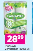 Twinsaver 2 Ply Roller Towels-4's 