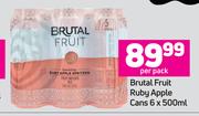 Brutal Fruit Ruby Apple Cans-6 x 500ml Per Pack