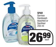 Spar Germex Handwash Or Sanitiser Assorted-250ml Each