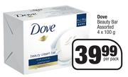 Dove Beauty Bar Assorted-4 x 100g Per Pack