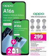 2 x Oppo A16s 4G Smartphone-On 2GB Red Top Up Core More Data + On Promo 70
