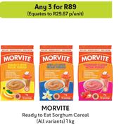 Morvite Ready To Eat Sorghum Cereal (All Variants)-For Any 3 x 1Kg