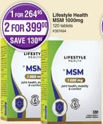 Lifestyle Health MSM 100mg-For 1 X 120 Tablets