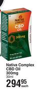 Nativa Complex CBD Oil 300mg-30ml Each