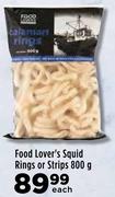 Food Lover's Squid Rings Or Strips-800g Each