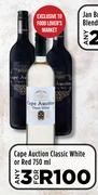 Cape Auction Classic White Or Red-For 3 x 750ml