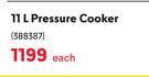 Tedelex 11L Pressure Cooker