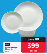 Basic White 12 Piece Coupe Dinner Set-Per Set