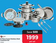 Tissolli 21 Piece Crown Stainless Steel Cookware Set-Per Set