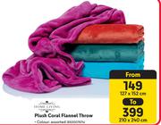 Home Living Plush Coral Flannel Throw 127 x 152cm