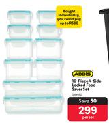 Addis 10 Piece 4 Side Locked Food Saver Set-Per Set