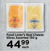 Food Lover's Real Cheese Slices Assorted-150g Each