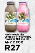 Steri Stumpie Lite Chocolate Or Strawberry Flavoured Milk-For Any 2 x 350ml