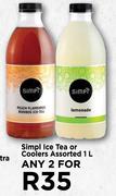 Simpl Ice Tea Or Coolers Assorted-For Any 2 x 1L