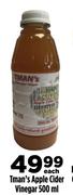 Tman's Apple Cider Vinegar-500ml Each