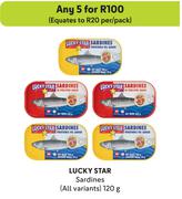 Lucky Star Sardines (All Variants)-For 5 x 120g