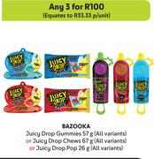 Bazooka Juicy Drop Gummies 57g Or Juicy Drop Chews 67g Or Juicy Drop Pop 26g-Fo 3