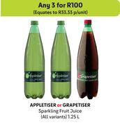 Appletiser Or Grapetiser Sparkling Fruit Juice (All Variants)-For 3 x 1.25L