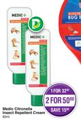 Medic Citronella Insect Repellent Cream-For 2 x 60ml