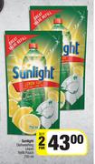 Sunlight Dishwashing Liquid Refill Pouch-For 2 x 750ml