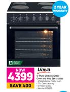 Univa 4 Plate Undercounter Oven & Hob Set U336B