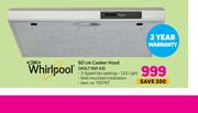 Whirlpool 60cm Cooker Hood WSLT 65F AS