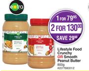 Lifestyle Food Crunchy Or Smooth Peanut Butter-800g