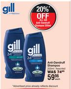 Gill Anti-Dandruff Shampoo Assorted-200ml Each