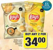 Simba Lay's Potato Chips (Selected)-For Any 2 x 120g