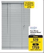 Decor depot Faux Wood Venetian Blind 600 x 1000mm