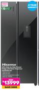 Hisense 670L Side By Side Freezer Fridge With Water Dispenser H670SMIB-WD