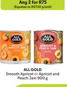 All Gold Smooth Apricot Or Apricot And Peach Jam-For Any 2 x 900g