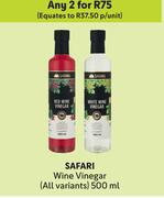 Safari Wine Vinegar (All Variants)-For Any 2 x 500ml