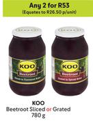 koo Beetroot Sliced Or Grated-For Any 2 x 780g