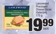 Lancewood Processed Cheese Slices (Selected)-175g Each