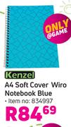 Kenzel A4 Soft Cover Wiro Notebook (Blue) 834997