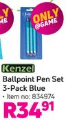 Kenzel 3-Pack Ballpoint Pen Set (Blue) 834974
