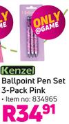 Kenzel 3-Pack Ballpoint Pen Set (Pink) 834965