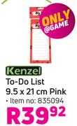 Kenzel To-Do List 9.5 x 21cm (Pink) 835094